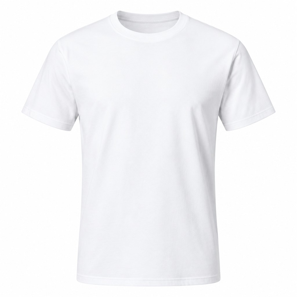 Basic Cotton Tee in White — wholesale apparel product photo