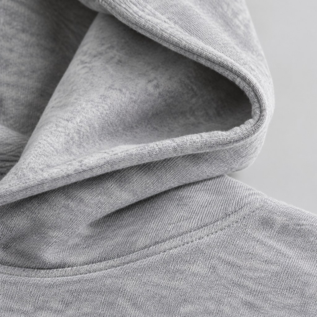 Cropped Fleece Hoodie in Heather Grey — wholesale apparel product photo — view 2