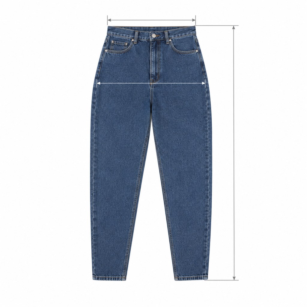 High-Rise Mom Jeans in Mid Blue — wholesale apparel product photo — view 5
