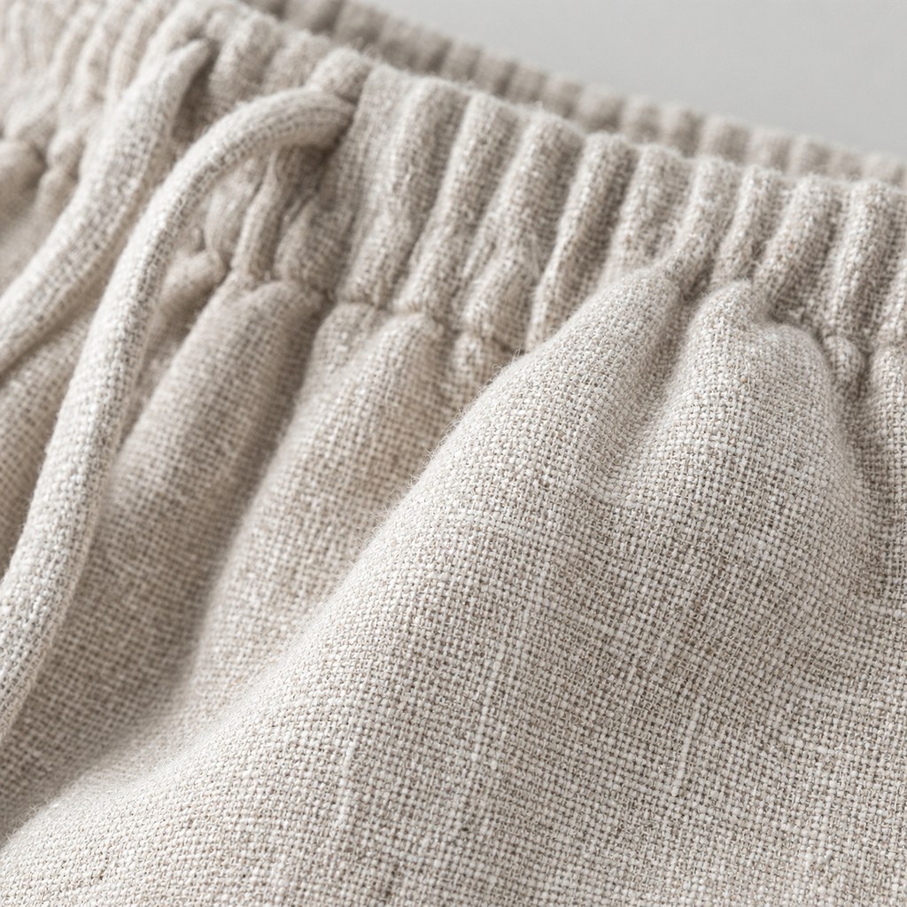 Linen Wide-Leg Shorts in Natural — wholesale apparel product photo — view 2