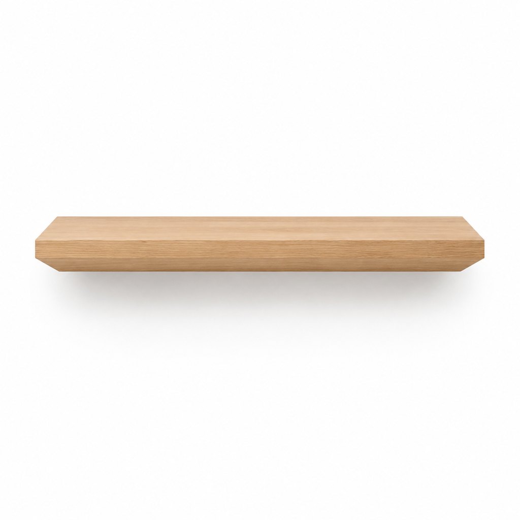 Fjord solid oak floating wall shelf with hidden steel brackets