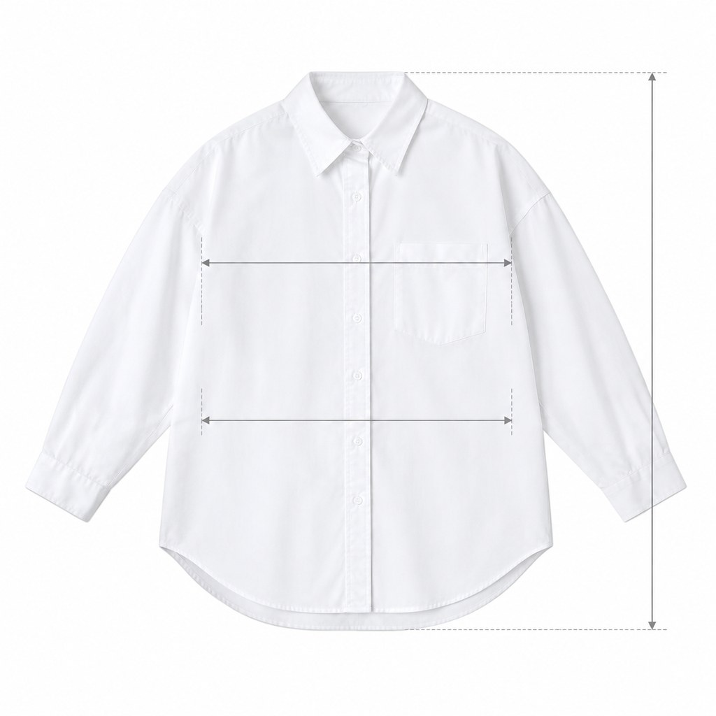 Oversized Poplin Shirt in White — wholesale apparel product photo — view 5