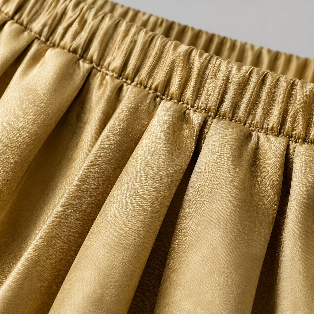 Sunray Pleated Midi Skirt in Gold — wholesale apparel product photo — view 2