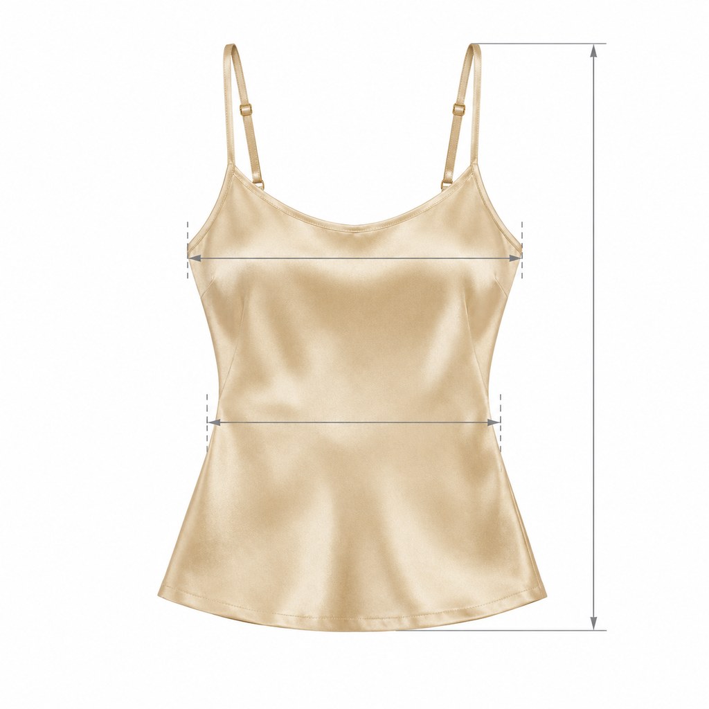 Satin Camisole Top in Champagne — wholesale apparel product photo — view 5