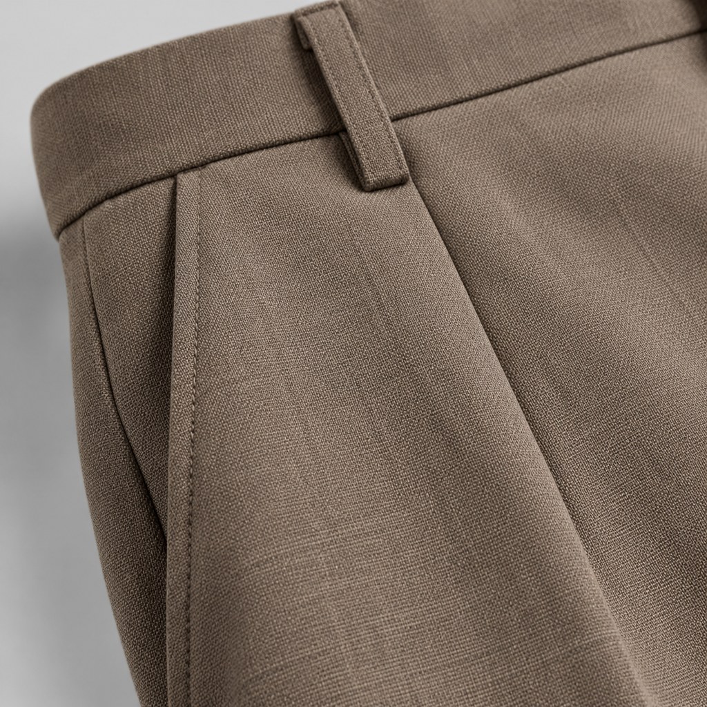 Straight-Leg Suit Pants in Taupe — wholesale apparel product photo — view 2