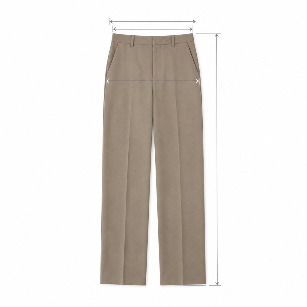 Straight-Leg Suit Pants in Taupe — wholesale apparel product photo — view 5