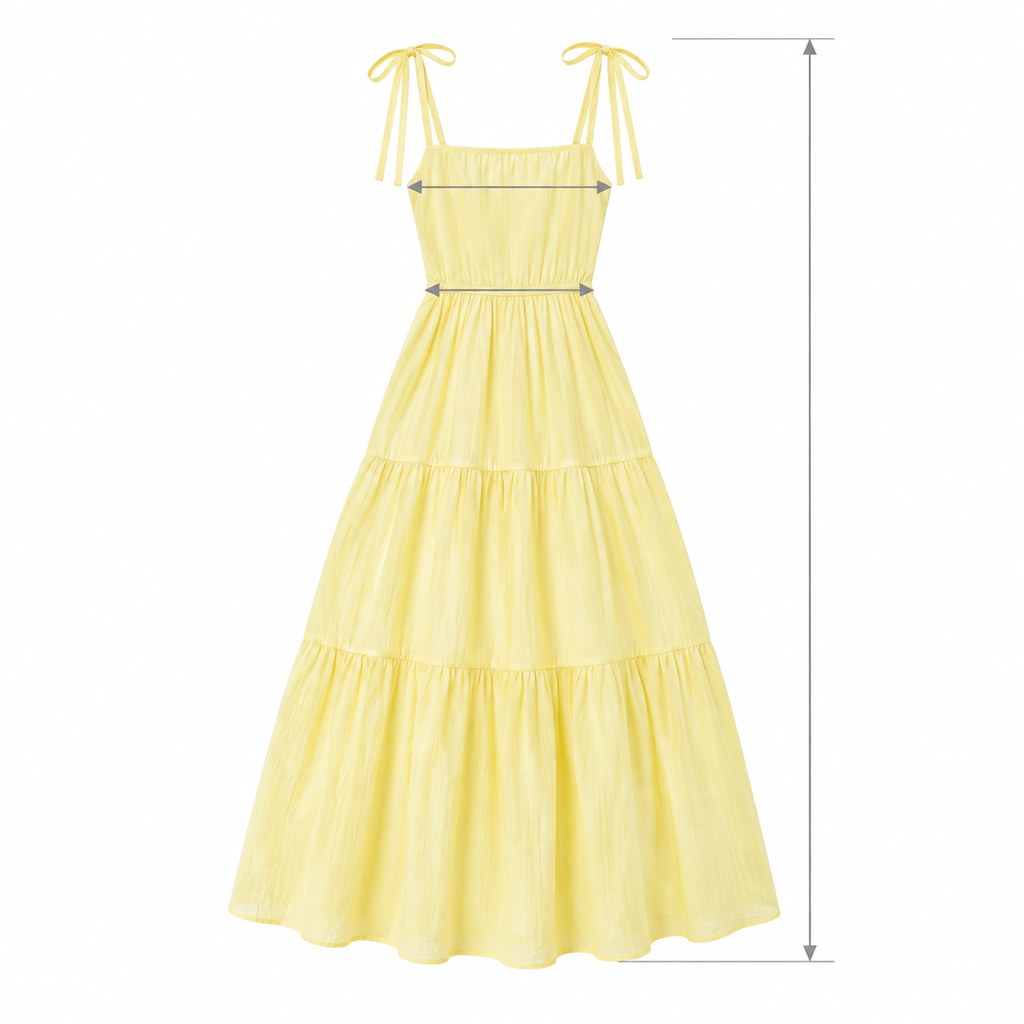 Tiered Maxi Sundress in Lemon — wholesale apparel product photo — view 5