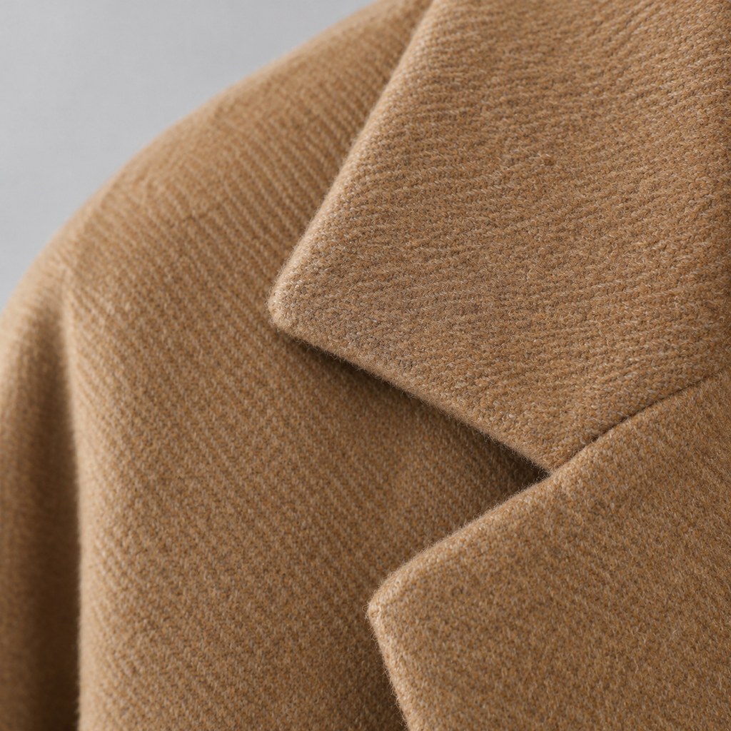Wool-Blend Longline Coat in Camel — wholesale apparel product photo — view 2